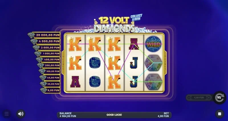 12 Volt Diamonds - pääpeliruutu 5x4-ruudukolla